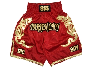 Custom Boxing Shorts : KNBXCUST-2039-Red